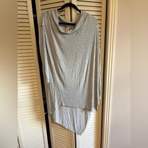 We The Free Light Gray Draped Cowl Neck Tunic